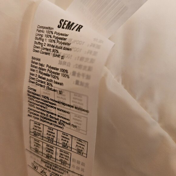 Women's  long down jacket in cream XS - Picture 8 of 9